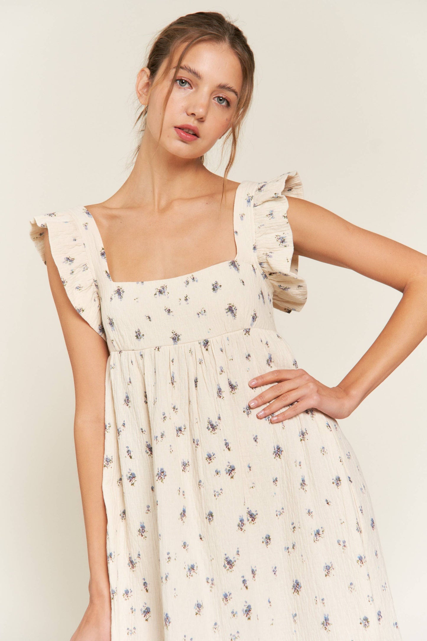 Ivory Open Back Boho Midi Dress