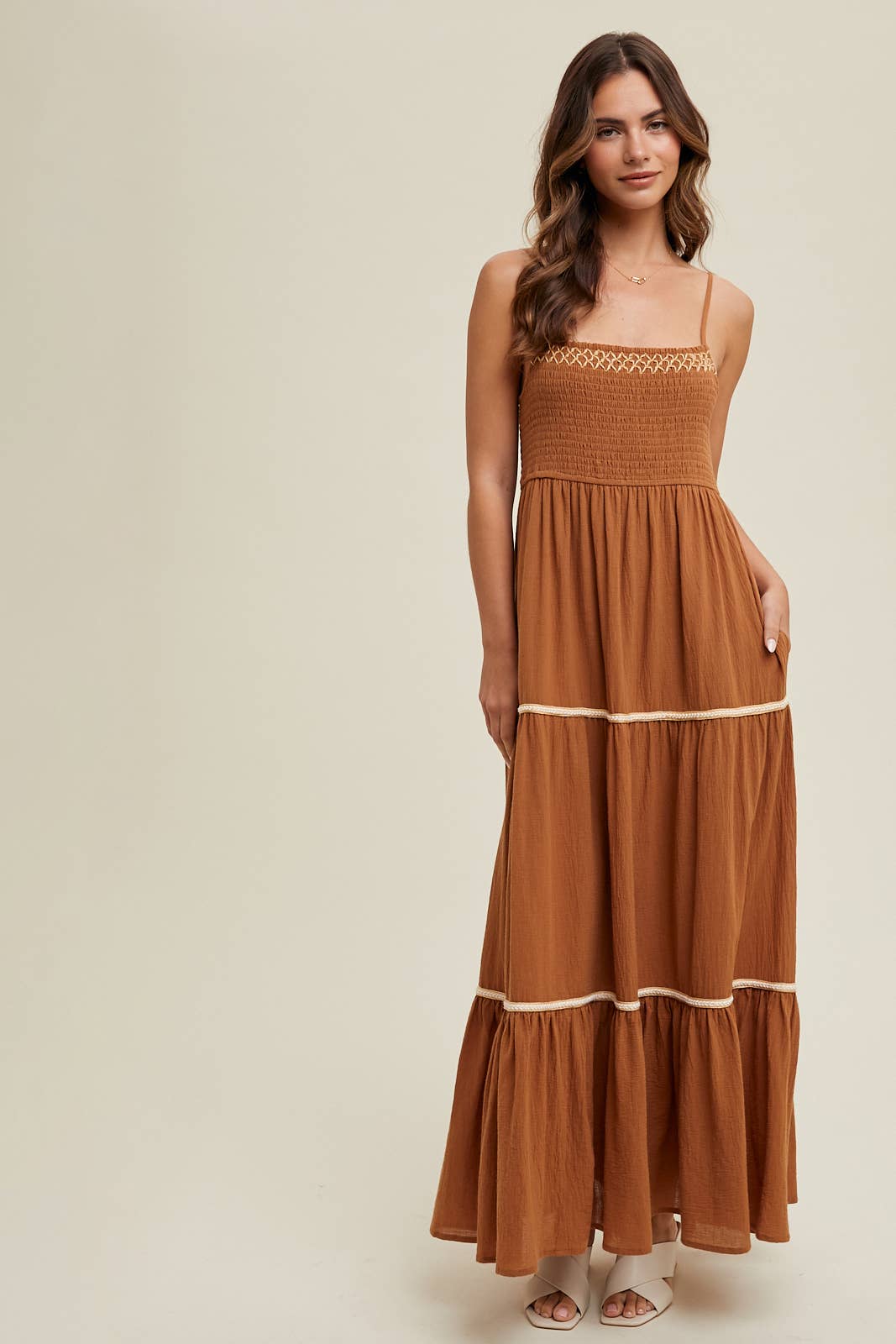 Delicate Trim Maxi Dress