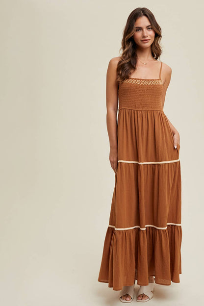 Delicate Trim Maxi Dress