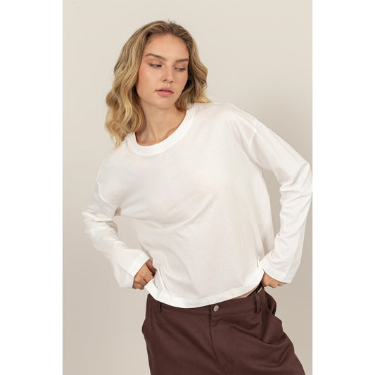 Wide Long Sleeve Basic T-Shirt