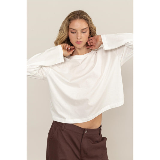 Wide Long Sleeve Basic T-Shirt