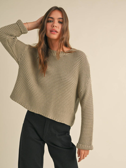 Round Neck Sweater Knitted Top