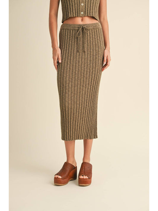 Ribbed Long Knitted Skirt