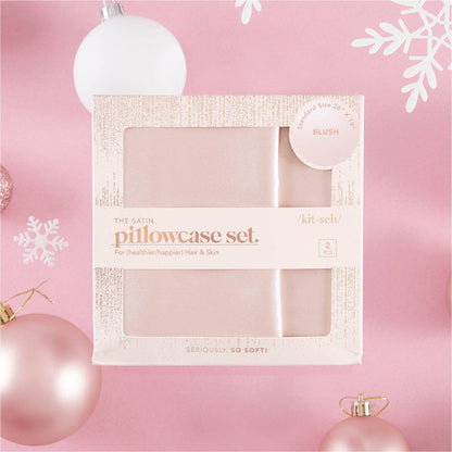 Holiday Blush Satin Pillowcase 2pc Set