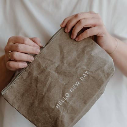 Hello New Day cosmetic bag